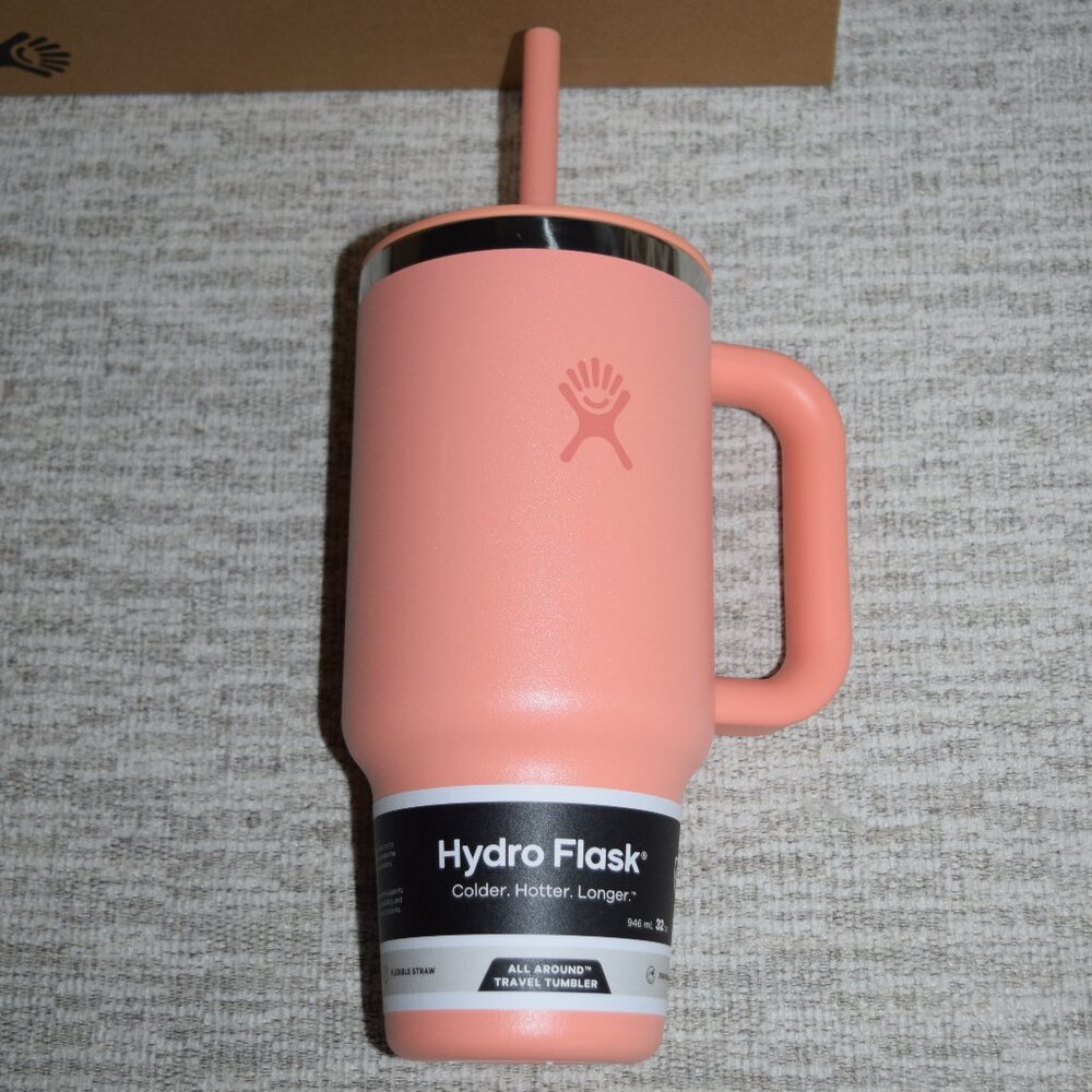 NEW w/ Box Straw Lid Hydro Flask 32 oz All Around Travel Tumbler Mug Sunglow T33 - Picture 6 of 9